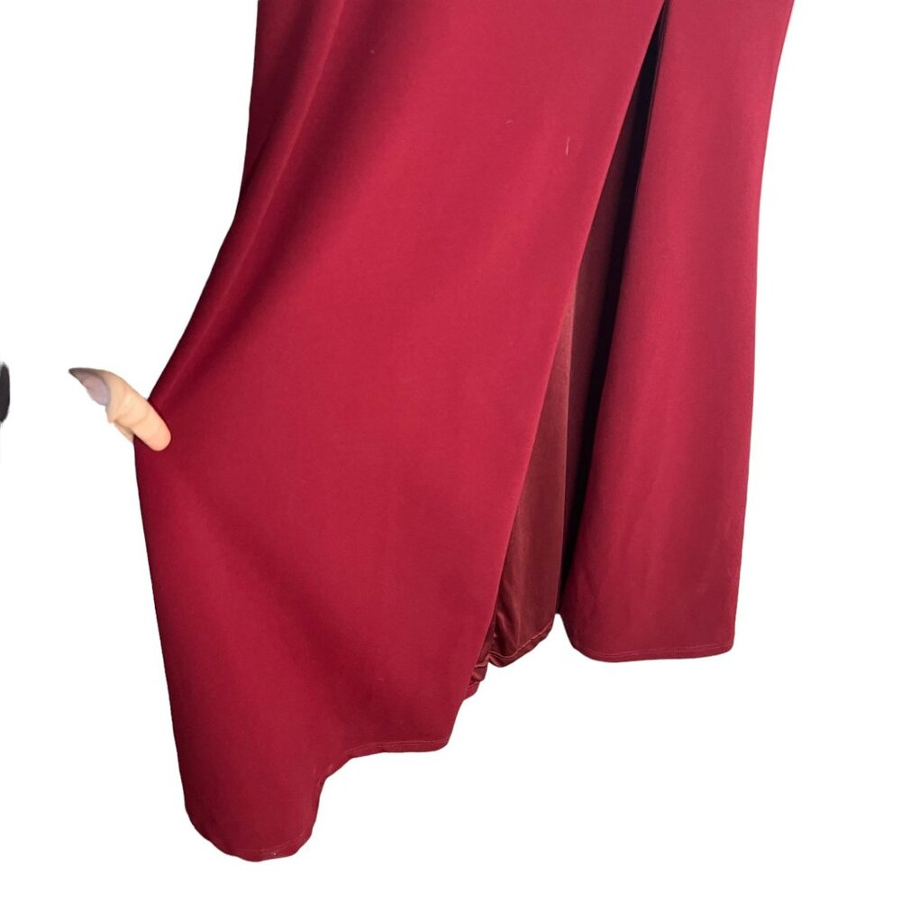 Lulus Red Song of Love Off Shoulder Tapered Full Length Dress Medium - Picture 3 of 12